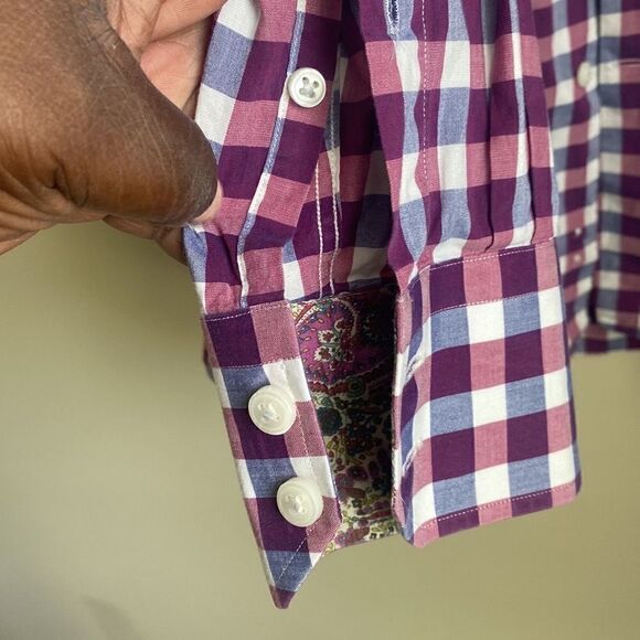 J. Hilburn by Tessitura Monti Checkered Button Front Shirt M - Picture 3 of 8